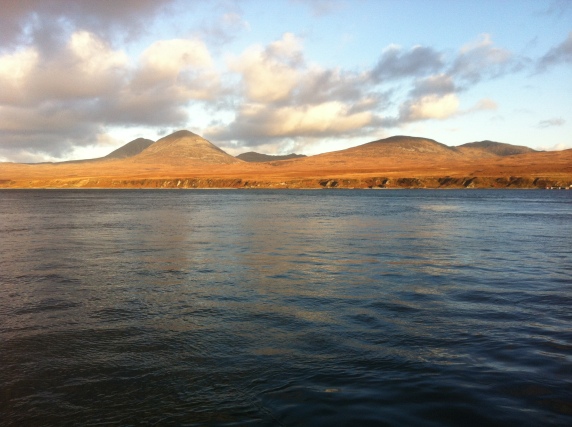 Mountains on Isle of Jura as seen from the sea